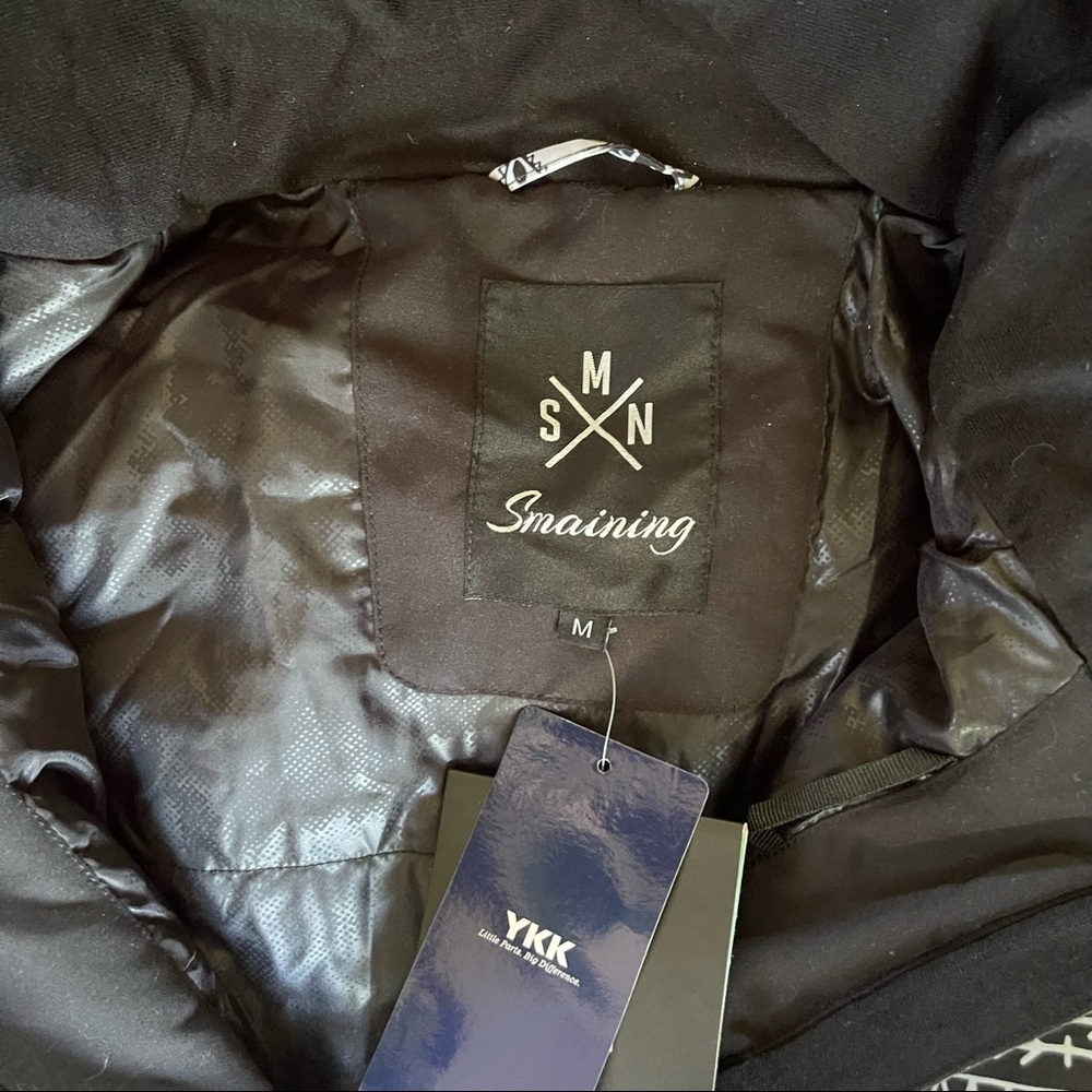 NEW SMX Ski Snowboard Jacket Black Aztec Print Black White Size Medium NWT - Picture 8 of 16